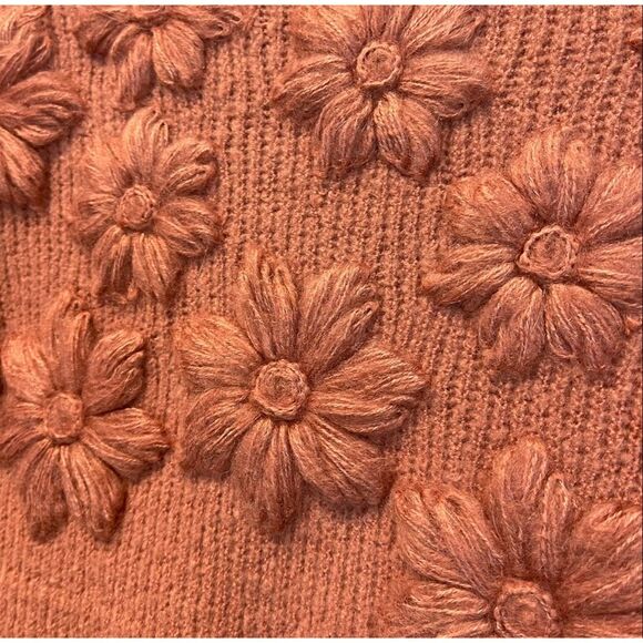 NWT LIZ CLAIBORNE Women’s Sweater XXL Rose Quartz Pink Floral Knit Pullover Cozy - Picture 8 of 15